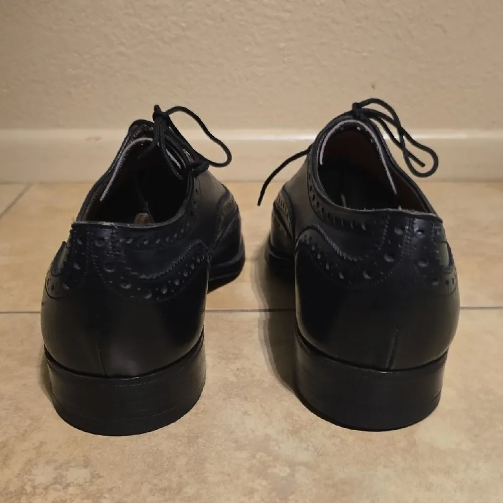 Neiman Marcus Black Brogue Oxford Shoes